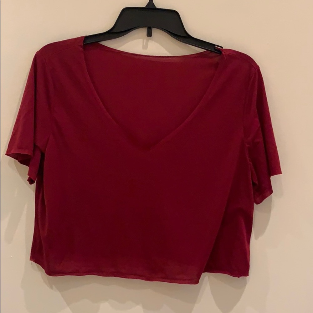 Red Crop Top T Shirt
